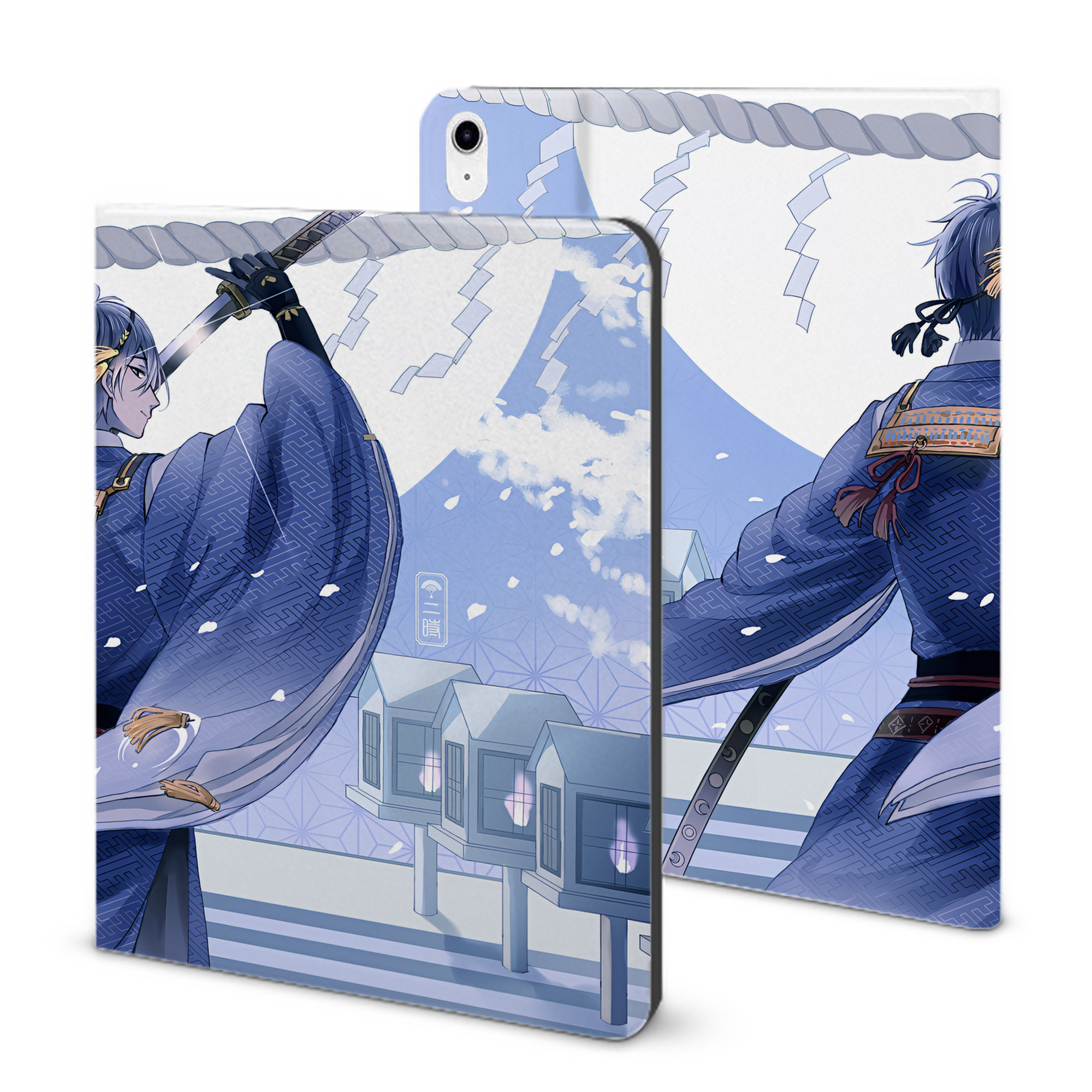 （画像用） 刀剣乱舞 Touken Ranbu IPad ケース ブック型 PUレザー TPU 耐衝撃 軽量 薄型 ペン収納なし 全面保護 IPad 各モデル対応